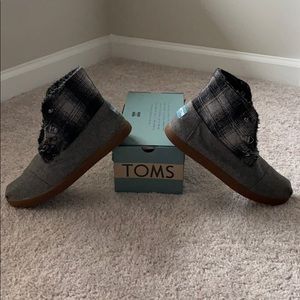 Toms Botas Gray Mix Plaid Boots
